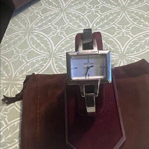 Anne Klein Silver and Black Women's Watch New Battery